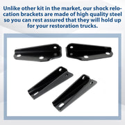 DURAFORCE Rear Shock Relocation Brackets Kit For 1963-1972 Chevy C10 C20 GMC C15 Pickup
