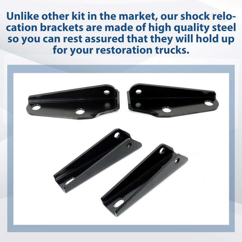 DURAFORCE Rear Shock Relocation Brackets Kit For 1963-1972 Chevy C10 C20 GMC C15 Pickup