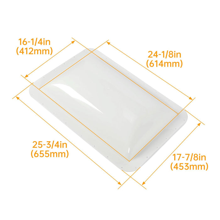 DURAFORCE 18" x 26" For RV Camper Skylight Exterior White Skylight Cover Roof Top