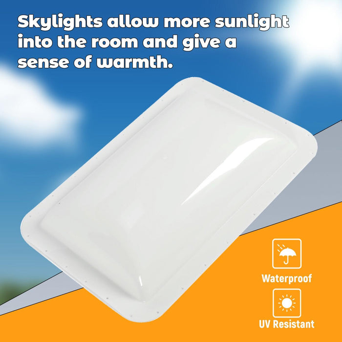 DURAFORCE 18" x 26" For RV Camper Skylight Exterior White Skylight Cover Roof Top