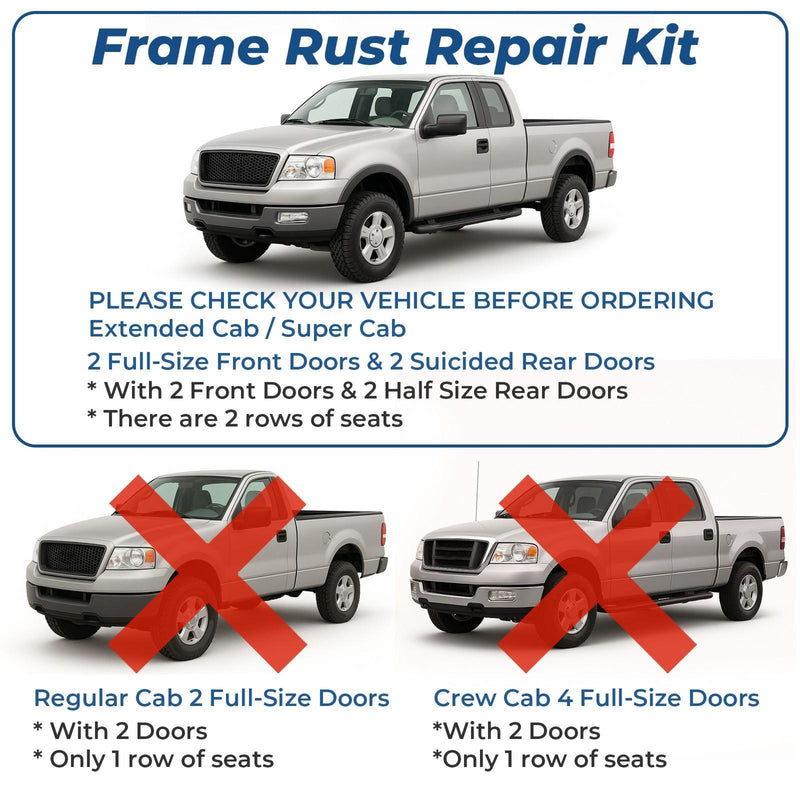 DURAFORCE Mid Frame Rail Rust Repair Kit Pair Green For Ford F150 Extended Cab 4WD 2004-08