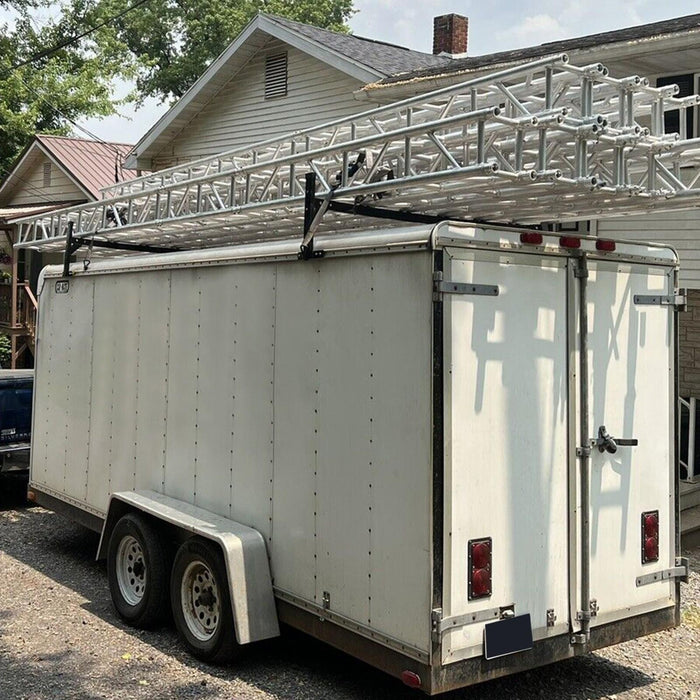 DURAFORCE 72"-108" Adjustable Ladder Roof Rack For Enclosed Trailers Cargo Vans Trucks