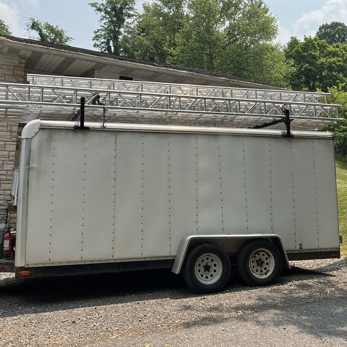DURAFORCE 72"-108" Adjustable Ladder Roof Rack For Enclosed Trailers Cargo Vans Trucks