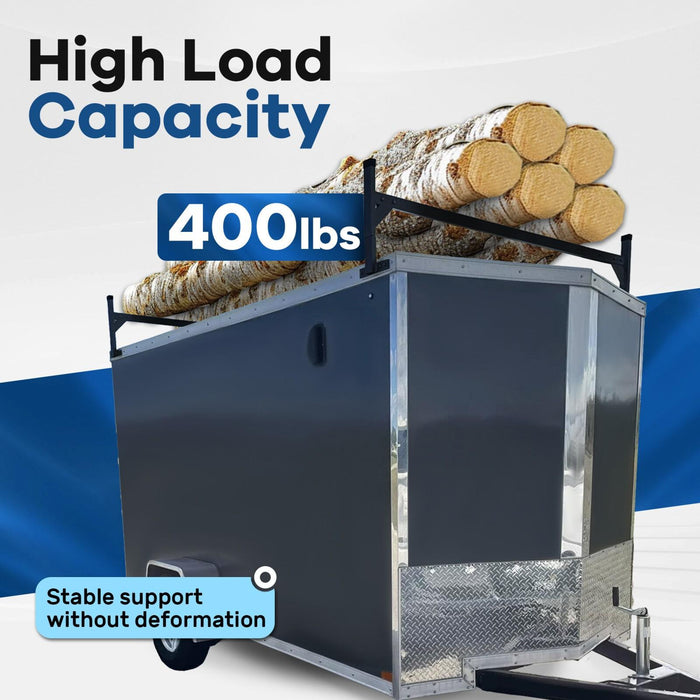 DURAFORCE 72"-108" Adjustable Ladder Roof Rack For Enclosed Trailers Cargo Vans Trucks