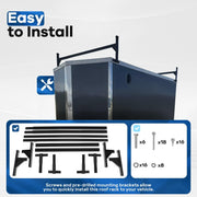 DURAFORCE 72"-108" Adjustable Ladder Roof Rack For Enclosed Trailers Cargo Vans Trucks