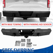 DURAFORCE Rear Bumper Heavy Duty Steel For Ford F150 15-20 W/ TOW HITCH & Sensor Holes