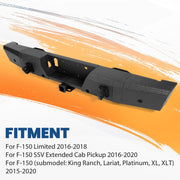 DURAFORCE Rear Bumper Heavy Duty Steel For Ford F150 15-20 W/ TOW HITCH & Sensor Holes