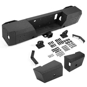 DURAFORCE Rear Bumper Heavy Duty Steel For Ford F150 15-20 W/ TOW HITCH & Sensor Holes