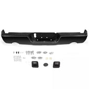 DURAFORCE Gloss Black Rear Bumper For 09-18 Dodge Ram 1500 w/Dual Exhaust w/o Sensor Holes