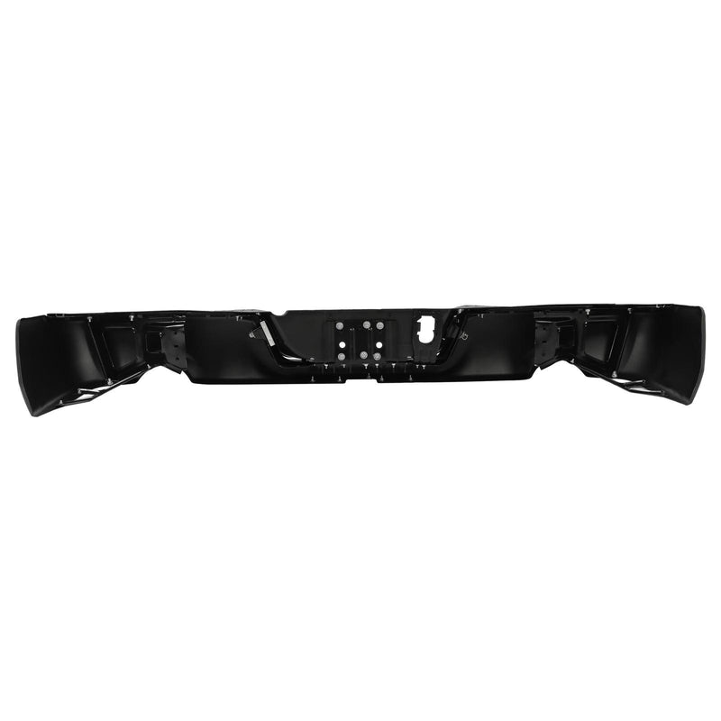 DURAFORCE Gloss Black Rear Bumper For 09-18 Dodge Ram 1500 w/Dual Exhaust w/o Sensor Holes