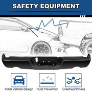 DURAFORCE Gloss Black Rear Bumper For 09-18 Dodge Ram 1500 w/Dual Exhaust w/o Sensor Holes