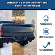 DURAFORCE Gloss Black Rear Bumper For 09-18 Dodge Ram 1500 w/Dual Exhaust w/o Sensor Holes