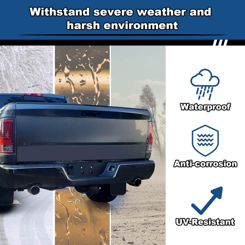 DURAFORCE Gloss Black Rear Bumper For 09-18 Dodge Ram 1500 w/Dual Exhaust w/o Sensor Holes