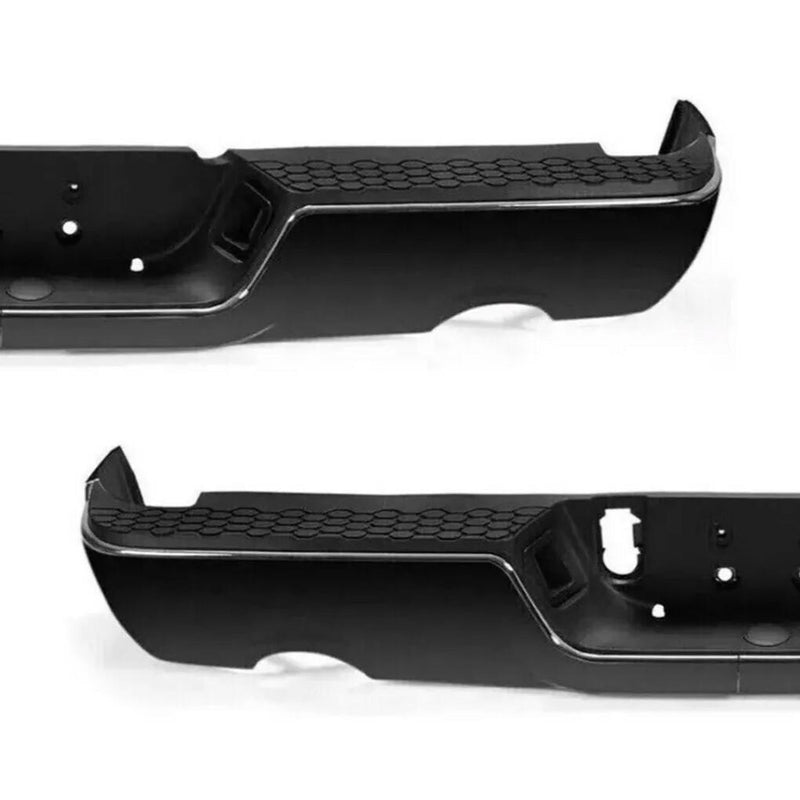 DURAFORCE Gloss Black Rear Bumper For 09-18 Dodge Ram 1500 w/Dual Exhaust w/o Sensor Holes
