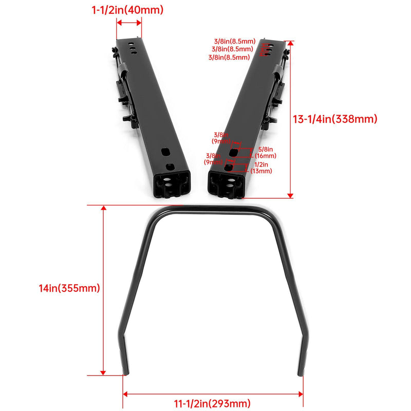 DURAFORCE Pair Universal Racing Dual Seat Slider Base Mount Rail Bracket Track Assembly