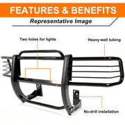 DURAFORCE Fits 1998-2004 Chevy Chevrolet S-10 Blazer-S Jimmy Envoy Black Grill Brush Guard