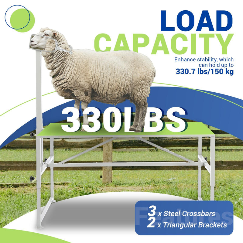 DURAFORCE 51"x23" Goat Milk Livestock Stand Husbandry Trimming Adjustable Height 19"-33"