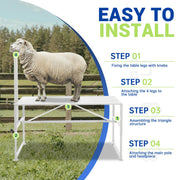 DURAFORCE 51"x23" Goat Milk Livestock Stand Husbandry Trimming Adjustable Height 19"-33"