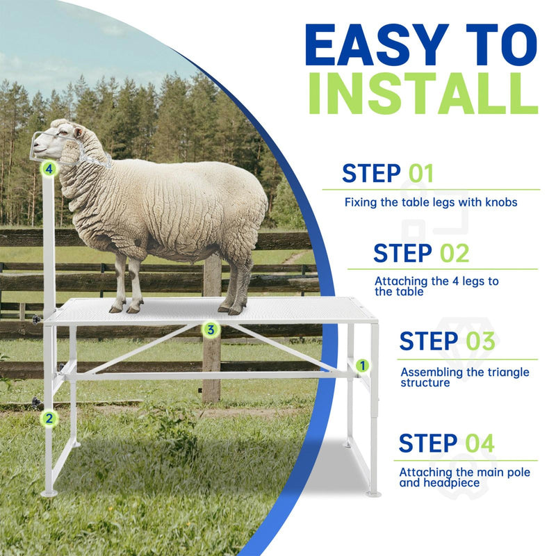 DURAFORCE 51"x23" Goat Milk Livestock Stand Husbandry Trimming Adjustable Height 19"-33"