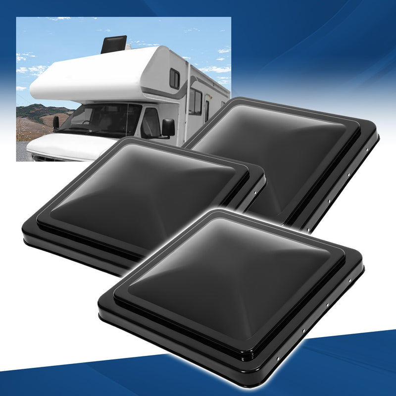 DURAFORCE 3Pack 14" X 14" RV Replacement Roof Vent Cover Black Camper Trailer Vent Cover