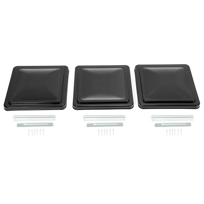 DURAFORCE 3Pack 14" X 14" RV Replacement Roof Vent Cover Black Camper Trailer Vent Cover