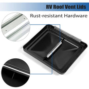 DURAFORCE 3Pack 14" X 14" RV Replacement Roof Vent Cover Black Camper Trailer Vent Cover