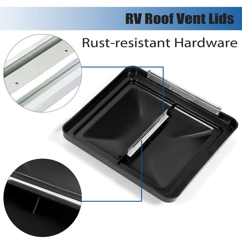 DURAFORCE 3Pack 14" X 14" RV Replacement Roof Vent Cover Black Camper Trailer Vent Cover