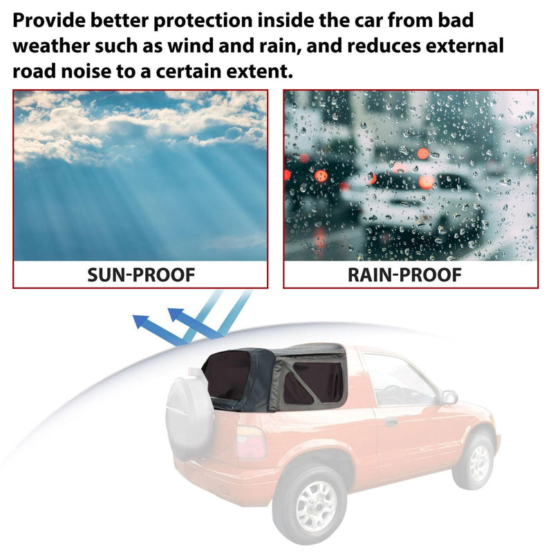 DURAFORCE For Kia Sportage 1996-02 Replacement Convertible Soft Top & Plastic Window Black