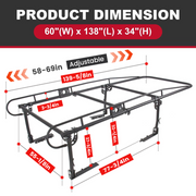 DURAFORCE Universal Full Size Pick Up Truck Trunk Bed Ladder Rack Lumber Utility Kayak