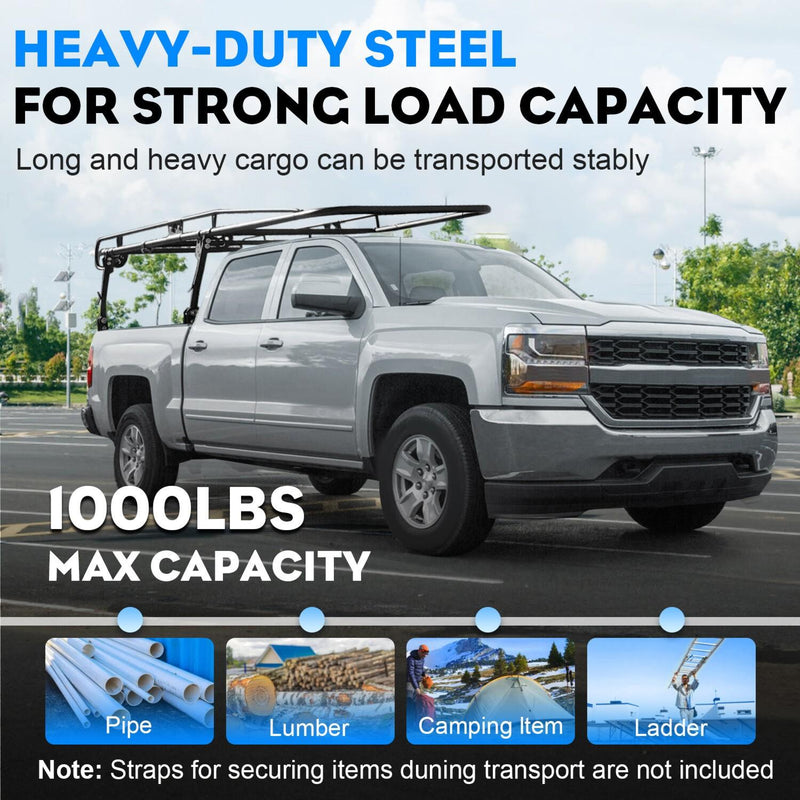DURAFORCE Universal Full Size Pick Up Truck Trunk Bed Ladder Rack Lumber Utility Kayak