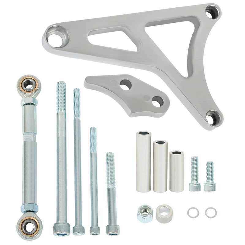 DURAFORCE Alternator Bracket + Tension Rod Billet Aluminum Polished For Ford 289 302 68-93
