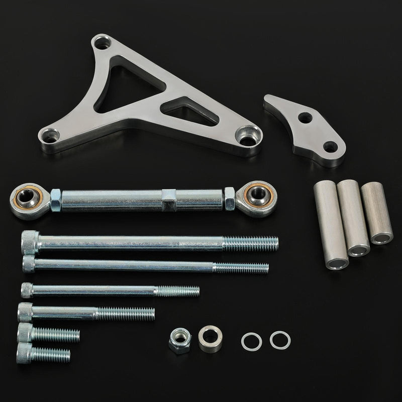DURAFORCE Alternator Bracket + Tension Rod Billet Aluminum Polished For Ford 289 302 68-93