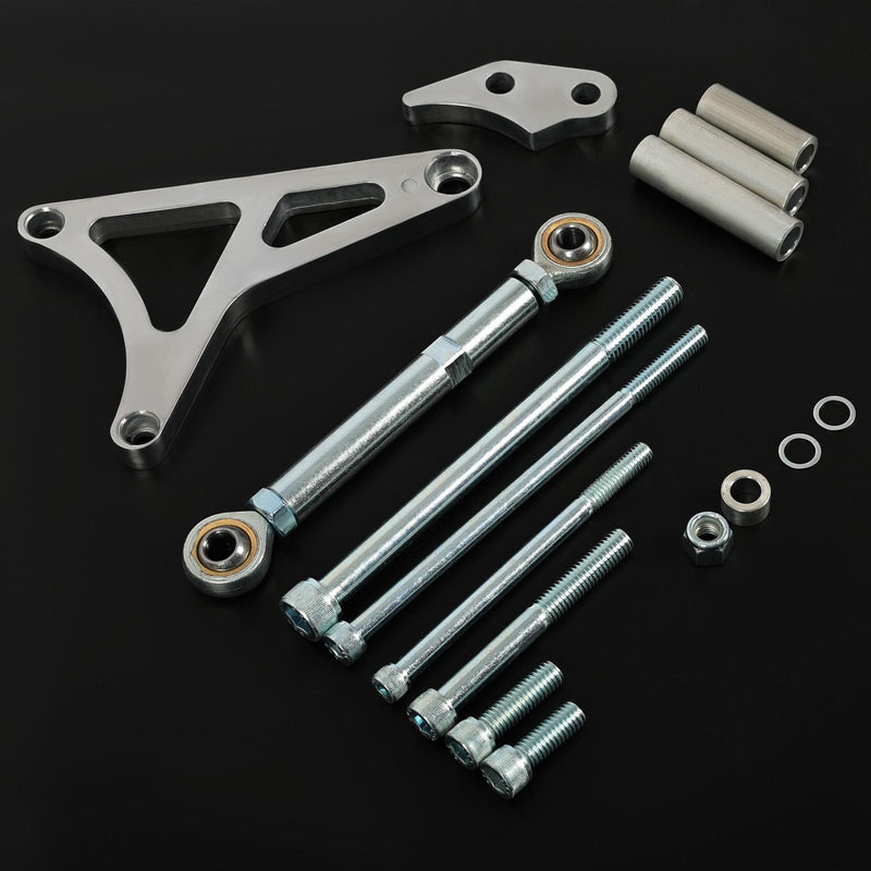 DURAFORCE Alternator Bracket + Tension Rod Billet Aluminum Polished For Ford 289 302 68-93