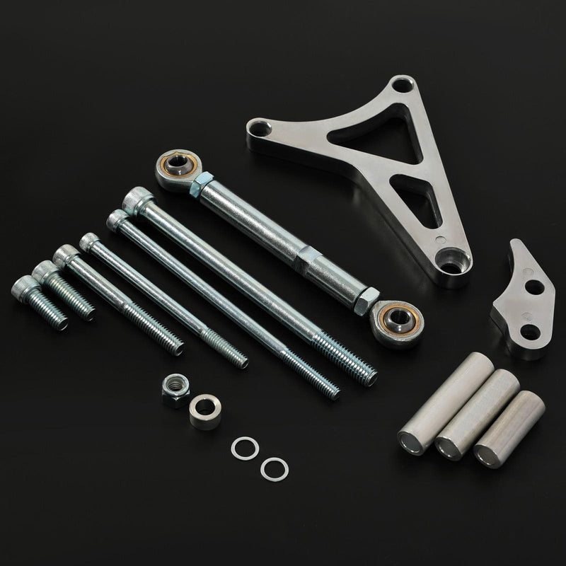 DURAFORCE Alternator Bracket + Tension Rod Billet Aluminum Polished For Ford 289 302 68-93