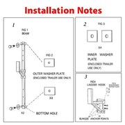 DURAFORCE Adjustable Trailer Side Ladder Rack Exterior Wall Mount For Enclosed Trailers