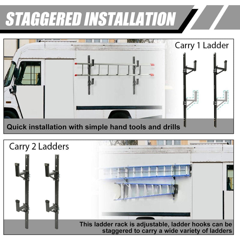 DURAFORCE Adjustable Trailer Side Ladder Rack Exterior Wall Mount For Enclosed Trailers