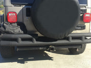 DURAFORCE FOR JEEP WRANGLER 88-06 BLACK STAINLESS DOUBLE BAR REAR BUMPER PROTECTOR GUARD