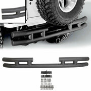DURAFORCE FOR JEEP WRANGLER 88-06 BLACK STAINLESS DOUBLE BAR REAR BUMPER PROTECTOR GUARD