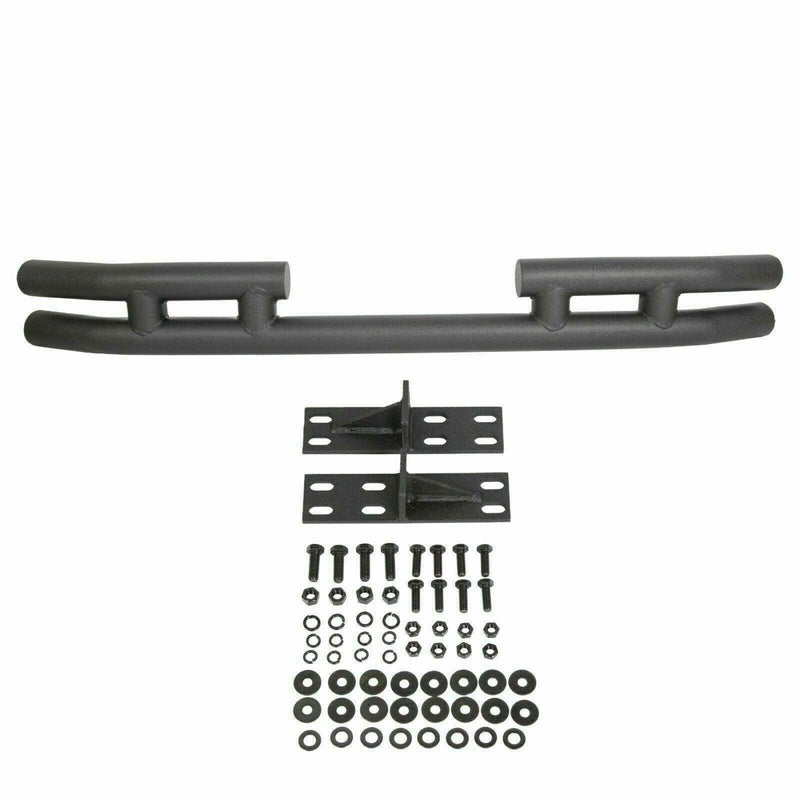 DURAFORCE FOR JEEP WRANGLER 88-06 BLACK STAINLESS DOUBLE BAR REAR BUMPER PROTECTOR GUARD