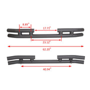 DURAFORCE FOR JEEP WRANGLER 88-06 BLACK STAINLESS DOUBLE BAR REAR BUMPER PROTECTOR GUARD