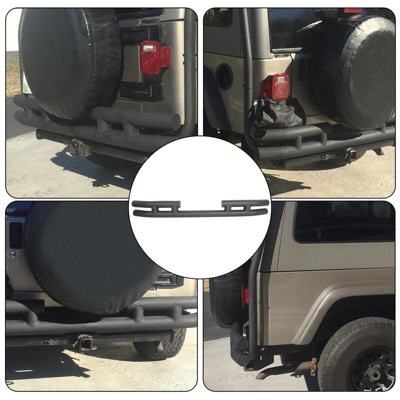 DURAFORCE FOR JEEP WRANGLER 88-06 BLACK STAINLESS DOUBLE BAR REAR BUMPER PROTECTOR GUARD