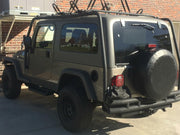 DURAFORCE FOR JEEP WRANGLER 88-06 BLACK STAINLESS DOUBLE BAR REAR BUMPER PROTECTOR GUARD