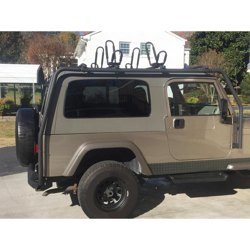 DURAFORCE FOR JEEP WRANGLER 88-06 BLACK STAINLESS DOUBLE BAR REAR BUMPER PROTECTOR GUARD