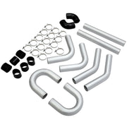 DURAFORCE 8PC 3" inch Aluminum Turbo Intercooler U Pipe Silicone Hose T-Clamp Kit Set