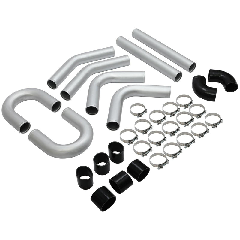 DURAFORCE 8PC 3" inch Aluminum Turbo Intercooler U Pipe Silicone Hose T-Clamp Kit Set