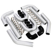 DURAFORCE 8PC 3" inch Aluminum Turbo Intercooler U Pipe Silicone Hose T-Clamp Kit Set
