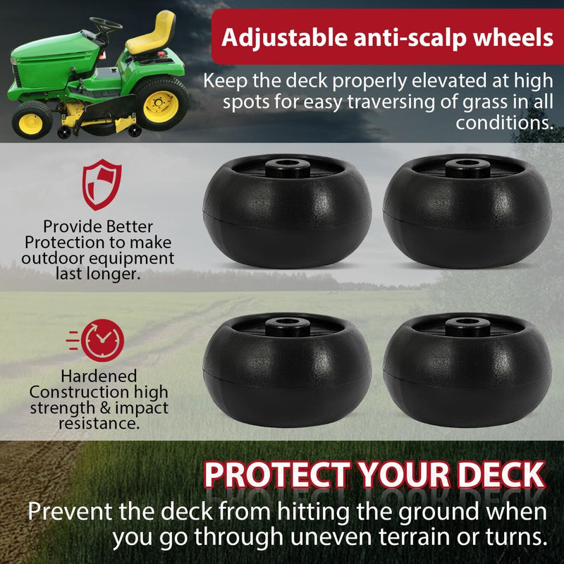 DURAFORCE 4 Deck Wheels For John Deere X500 X530 X580 Z426 LX266 A320 #M111489 #AM133602