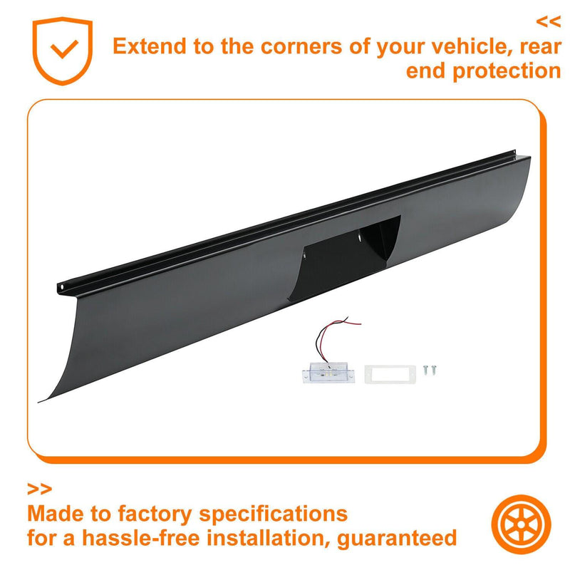 DURAFORCE For Toyota Tacoma 1995-2004 Rear Bumper Roll Pan w/LED License Plate Light