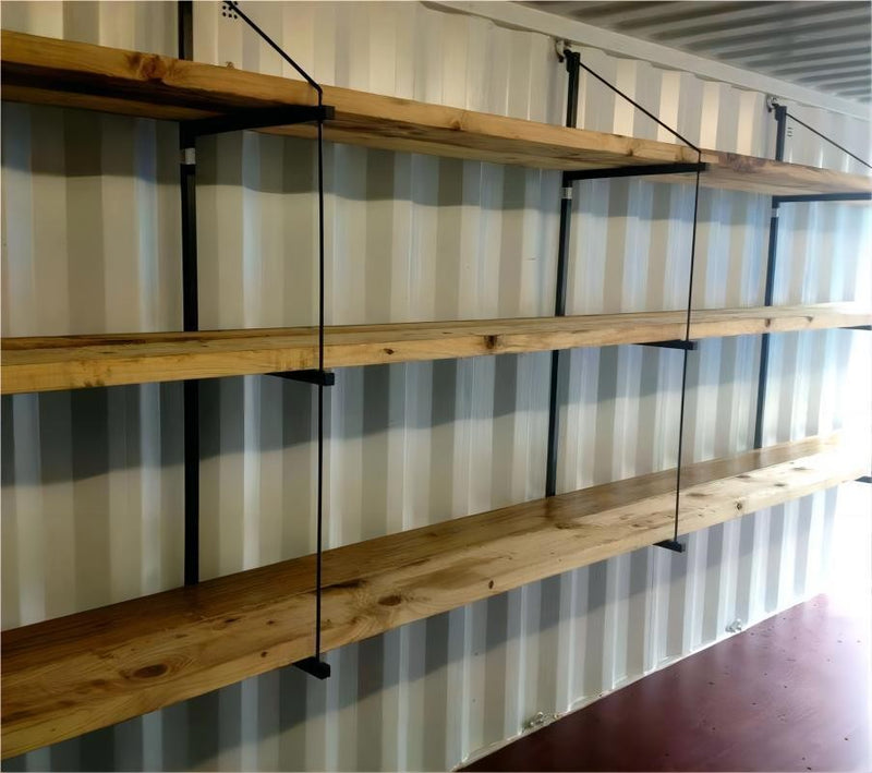 DURAFORCE 18"x60" Steel Cargo Shipping Container Shelving Shelf Bracket Powder Coated 2PCS