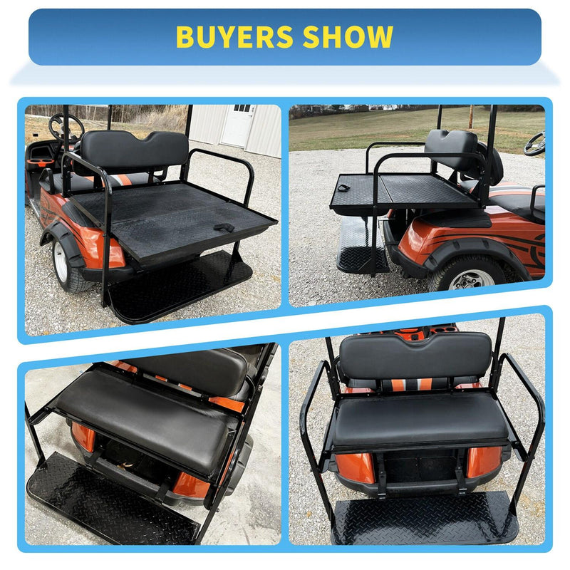 DURAFORCE For EZGO TXT 1995+ Models Golf Cart Flip Folding Rear Seat Cushions Pad